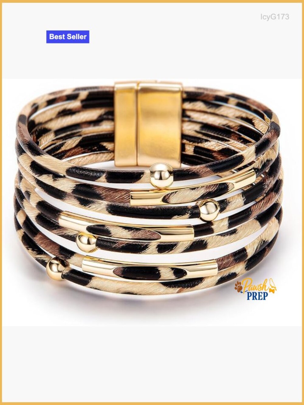 Multi-Layer Leather Wrap Bracelet with Crystal Beads